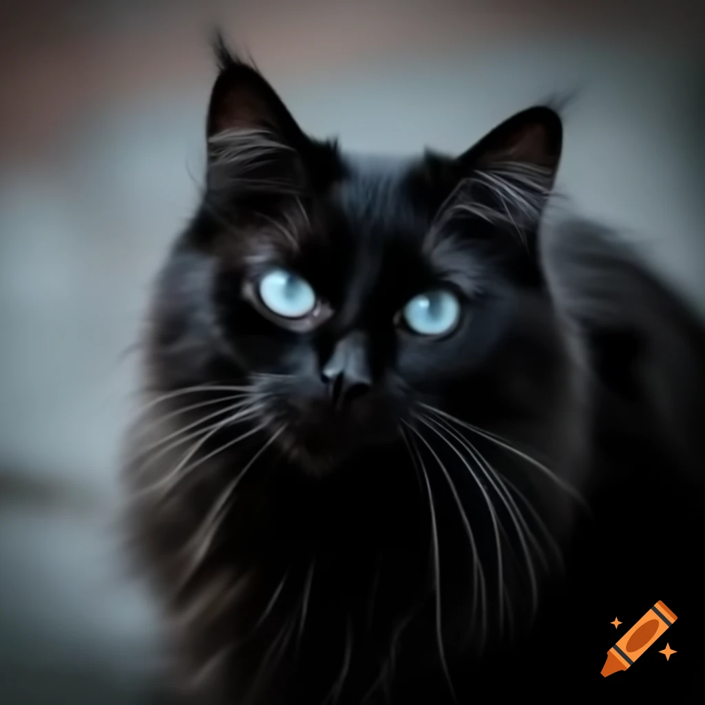 Black cat resting or sitting