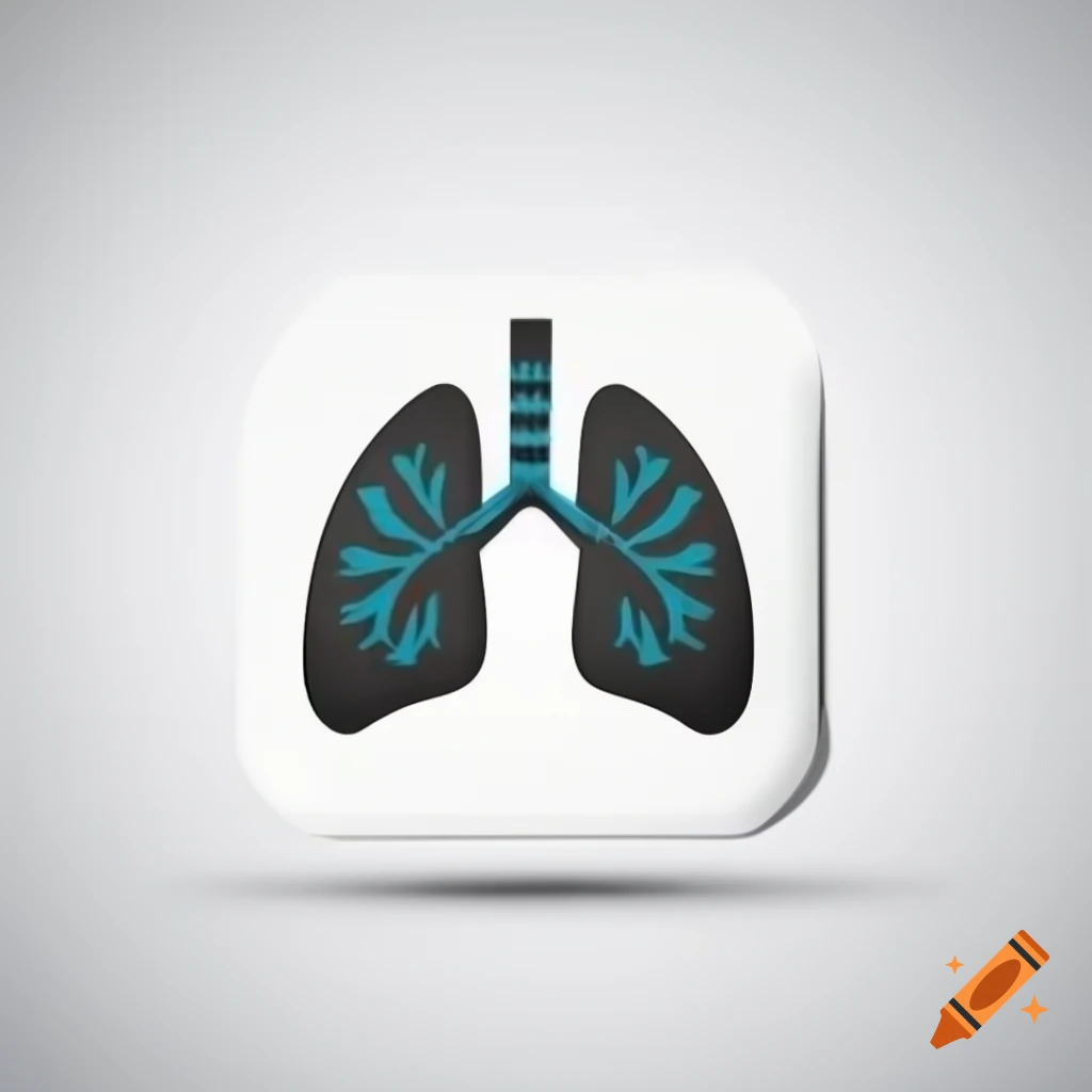 Modern 3D respiratory logo on white background