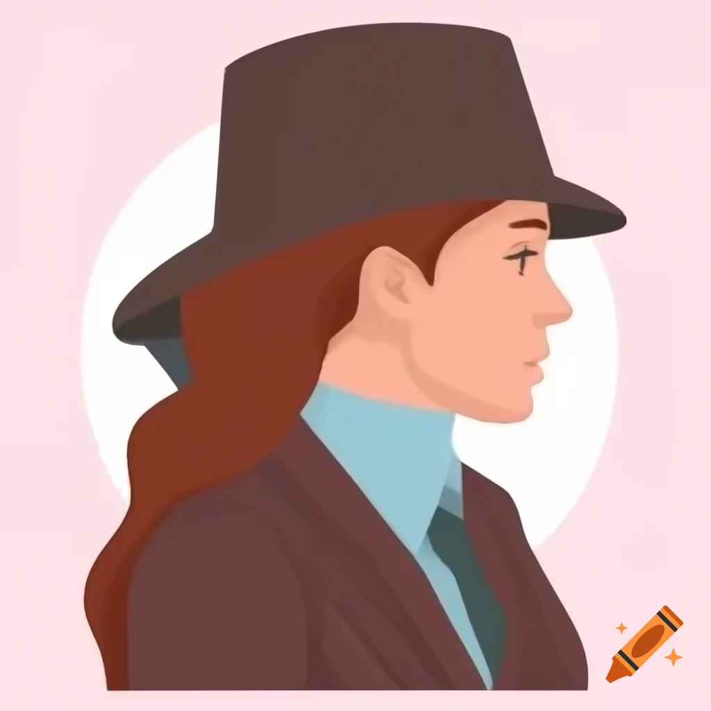 Stylized female Sherlock Holmes detective with abstract face shape and no facial details