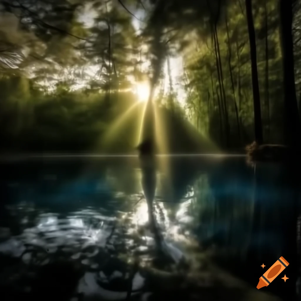 Serene forest grove evoking a sense of immersion and tranquility