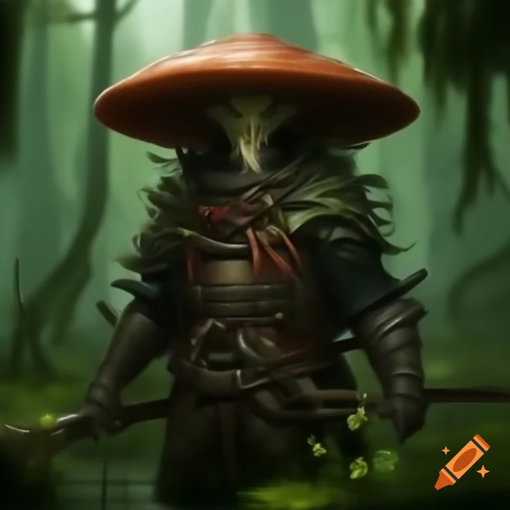 Ronin swamp fungus themed artwork in Magic: The Gathering style
