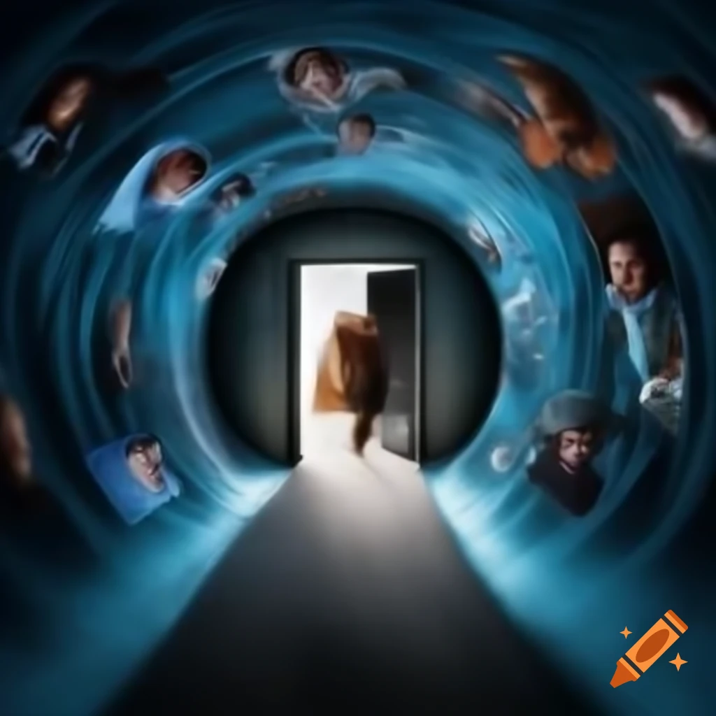 Vast cosmic tunnel with a sense of time suspension