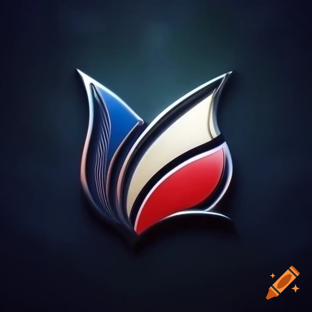 French bay leaf luxury logo featuring French colors
