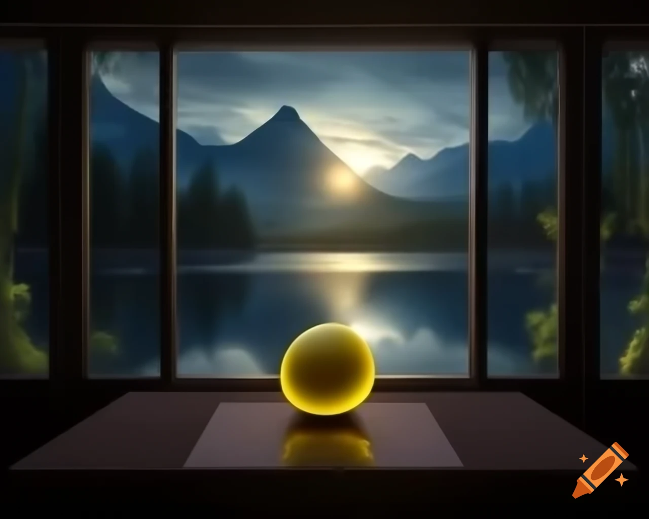Surreal lemon monster sculpture in 3D rendering