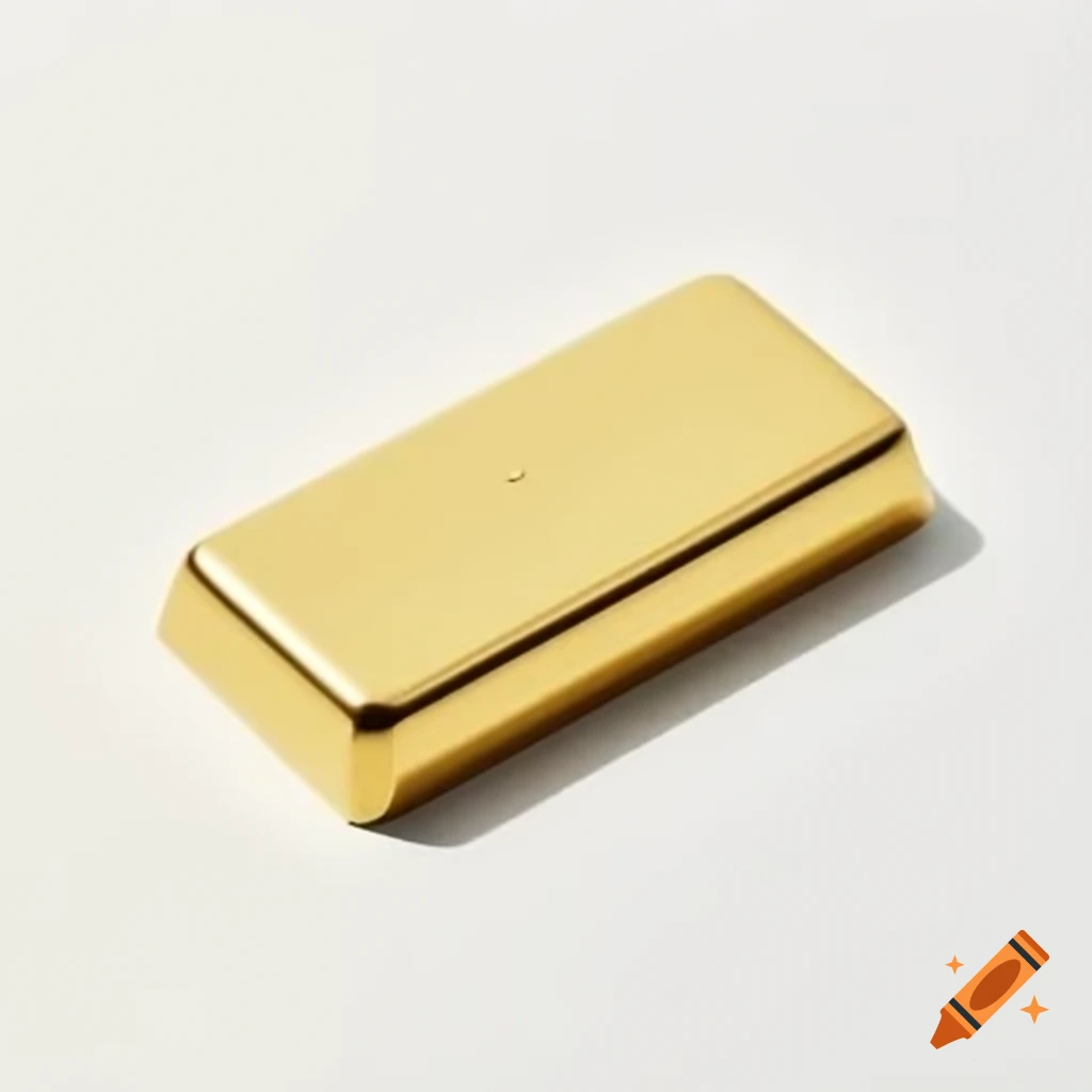 Gold bar on a blank background