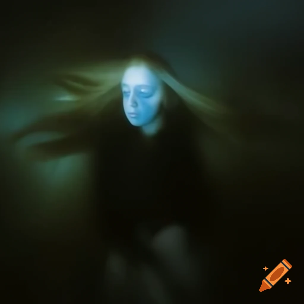 Abstract representation of a dreamer experiencing movement and life scenes with an emerging face