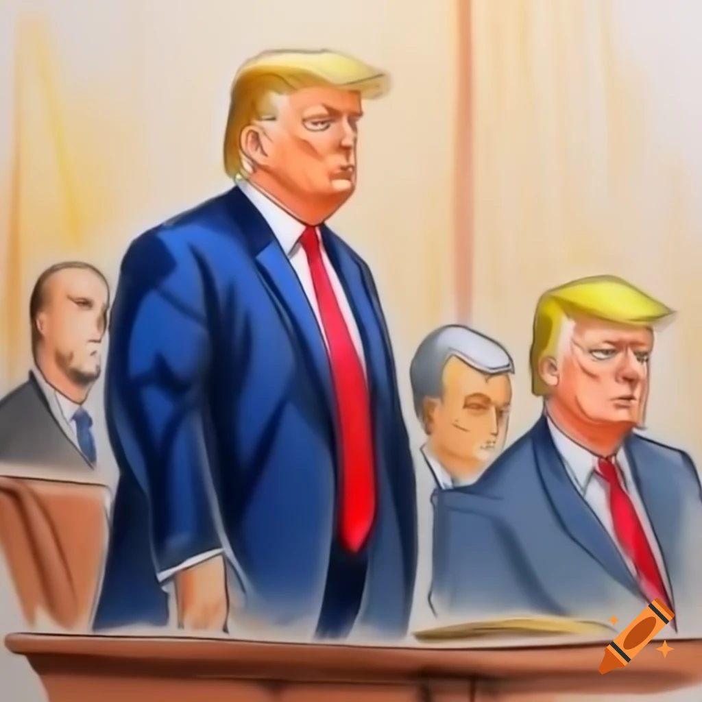 Courtroom sketch of Donald Trump