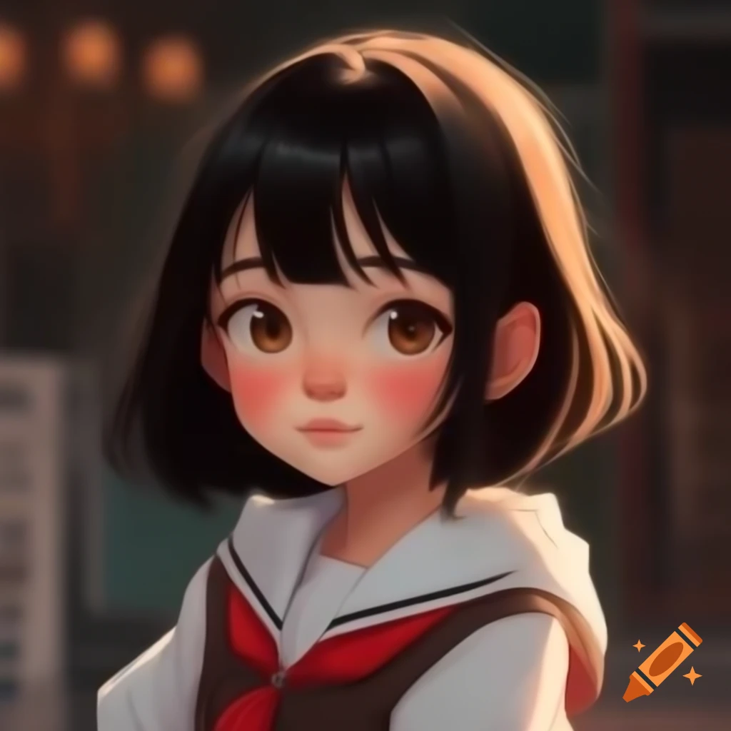 Anime girl portrait with vibrant colors
