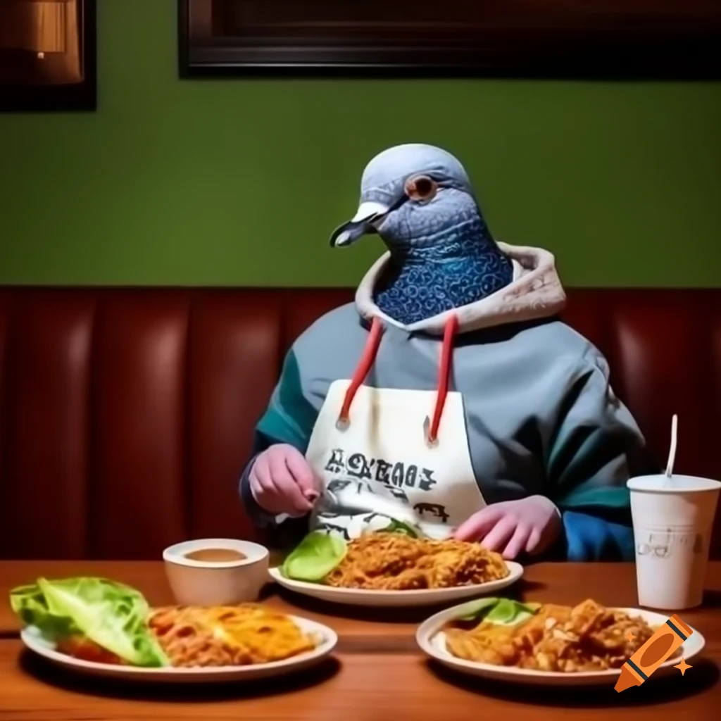 pigeon-in-tracksuit-and-glasses-cooking-in-white-kitchen-on-craiyon