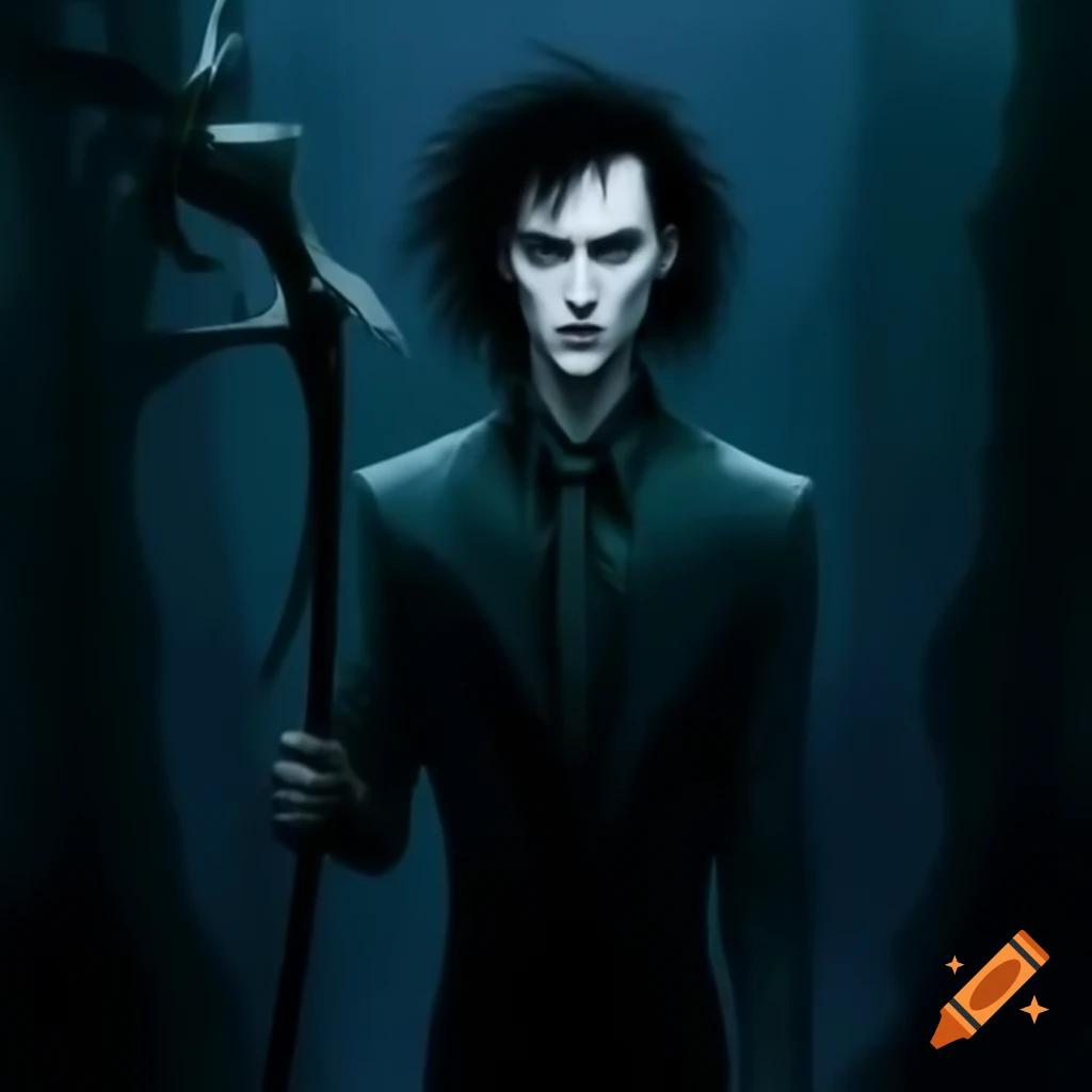 The Sandman character in a whimsical or dreamy setting