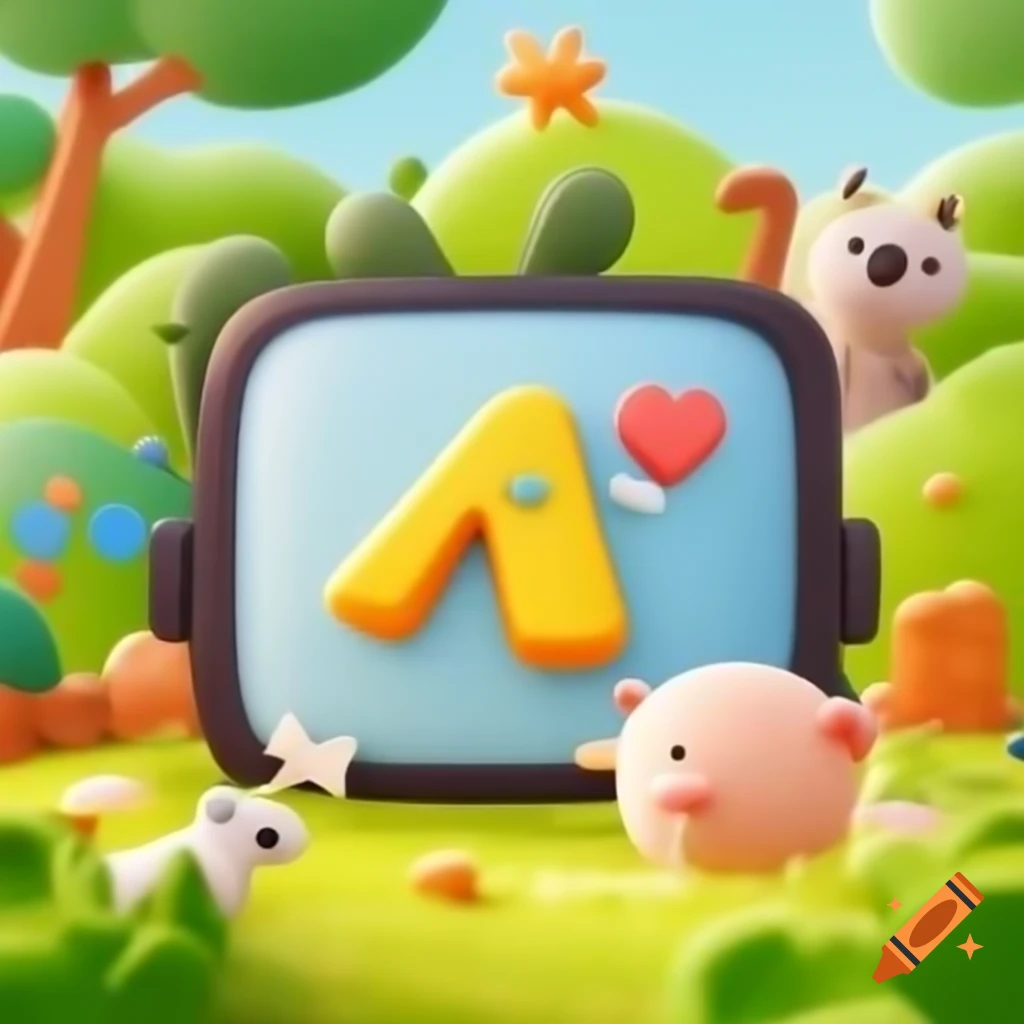 Video movie showing children learning alphabet in garden with animals