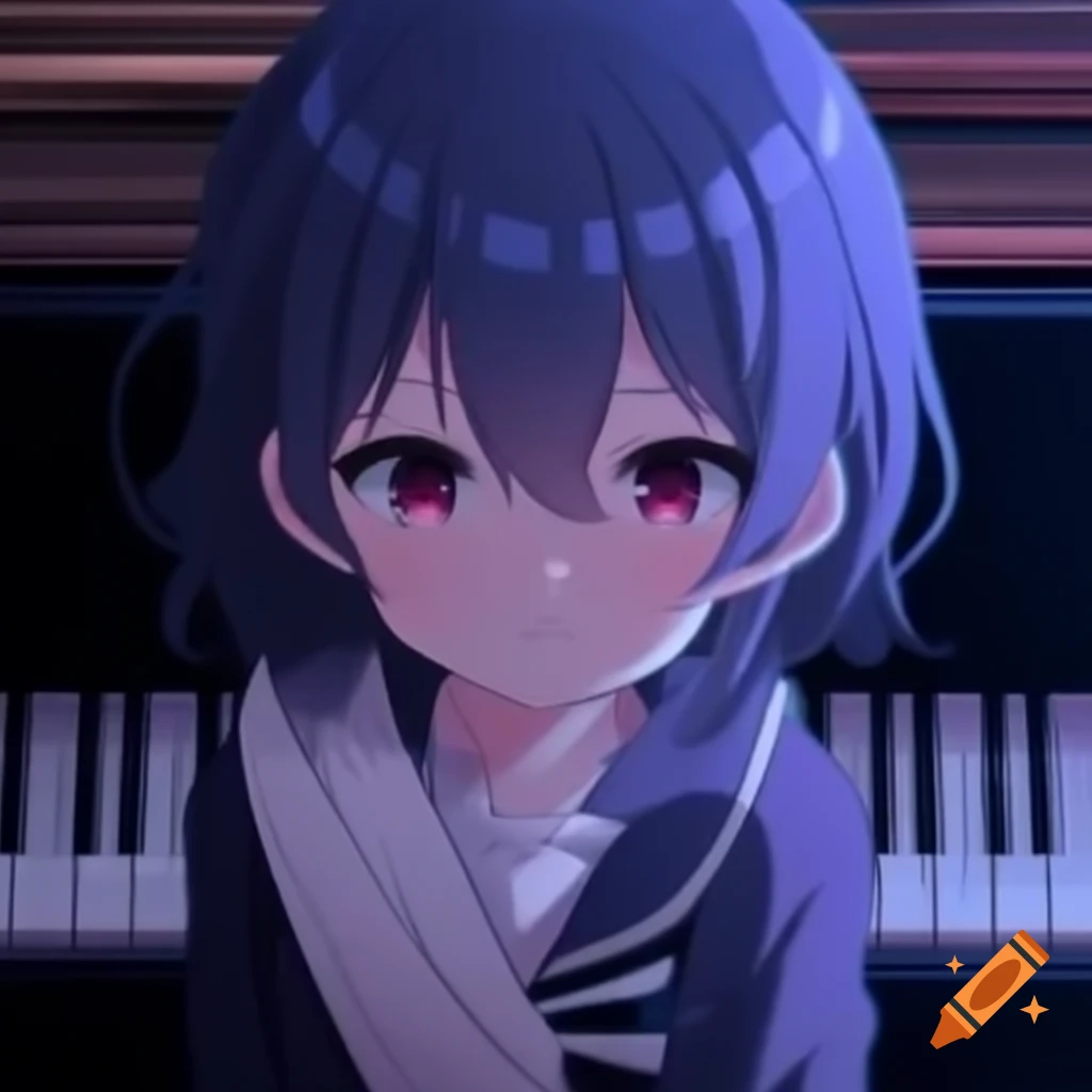 Blues piano keys and music notes