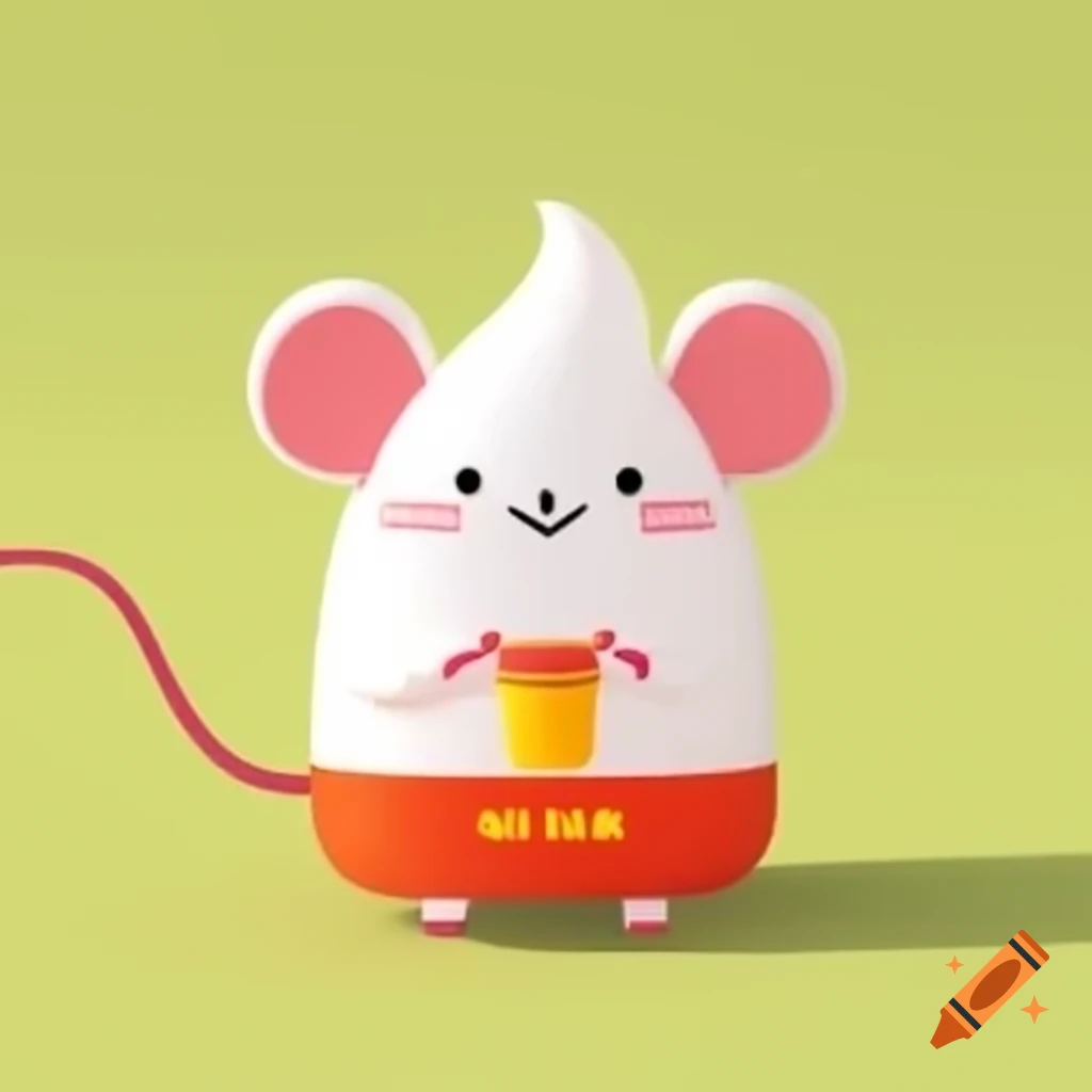 Creative depiction of Milky the Mouse made of milk