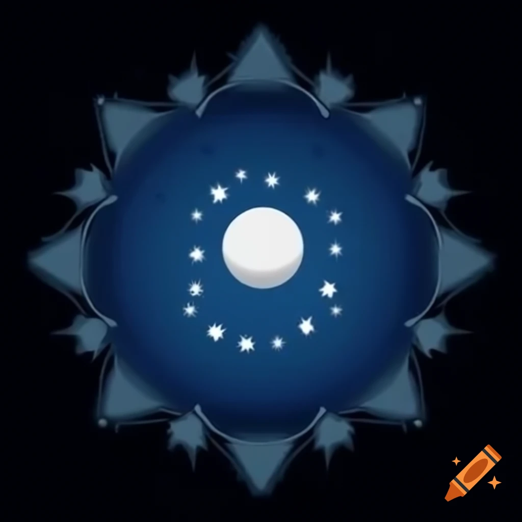 Holy symbol of full moon surrounded by stars