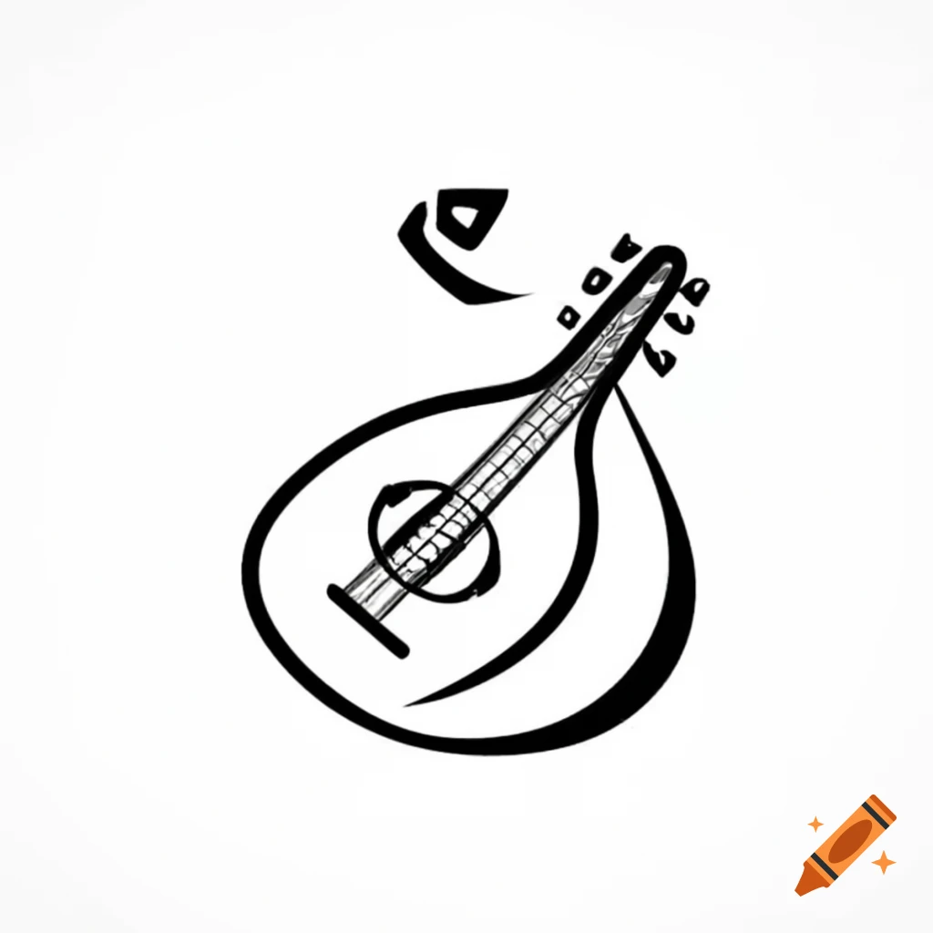Simple drawing of orpheus playing lyre on craiyon