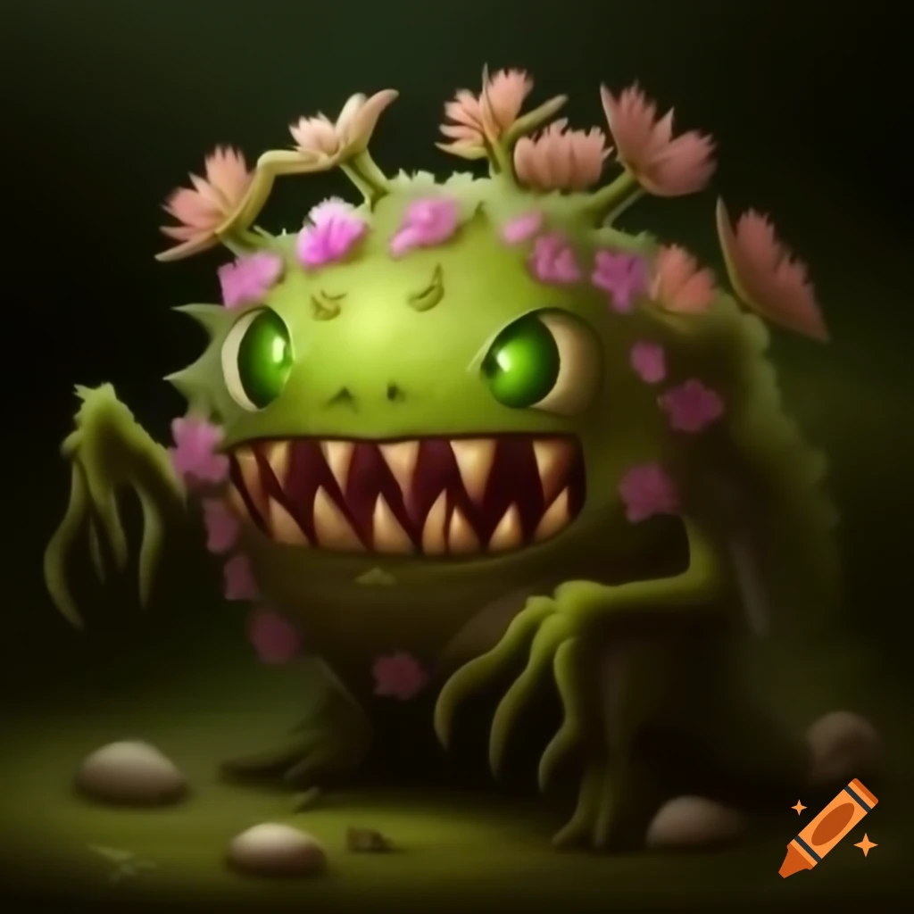 A whimsical flower monster illustration