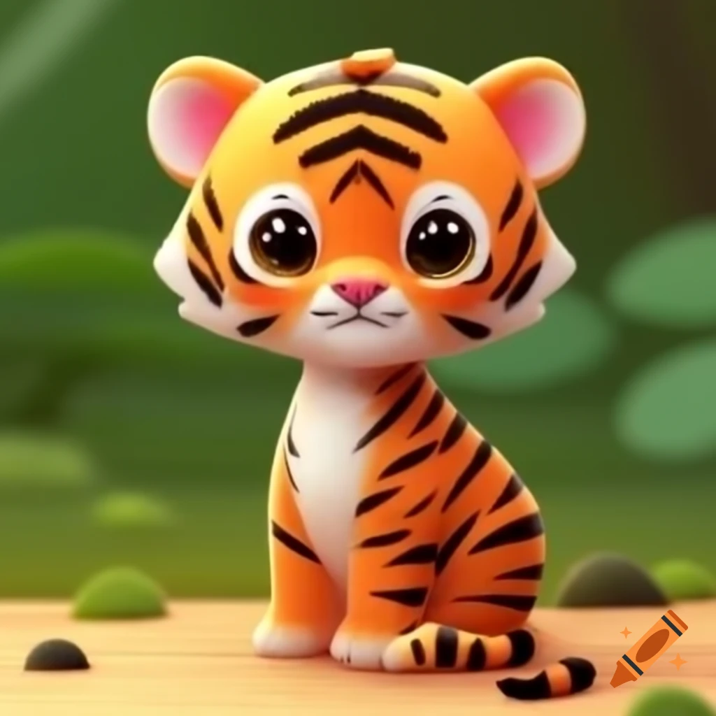 Adorable tiger with playful expression