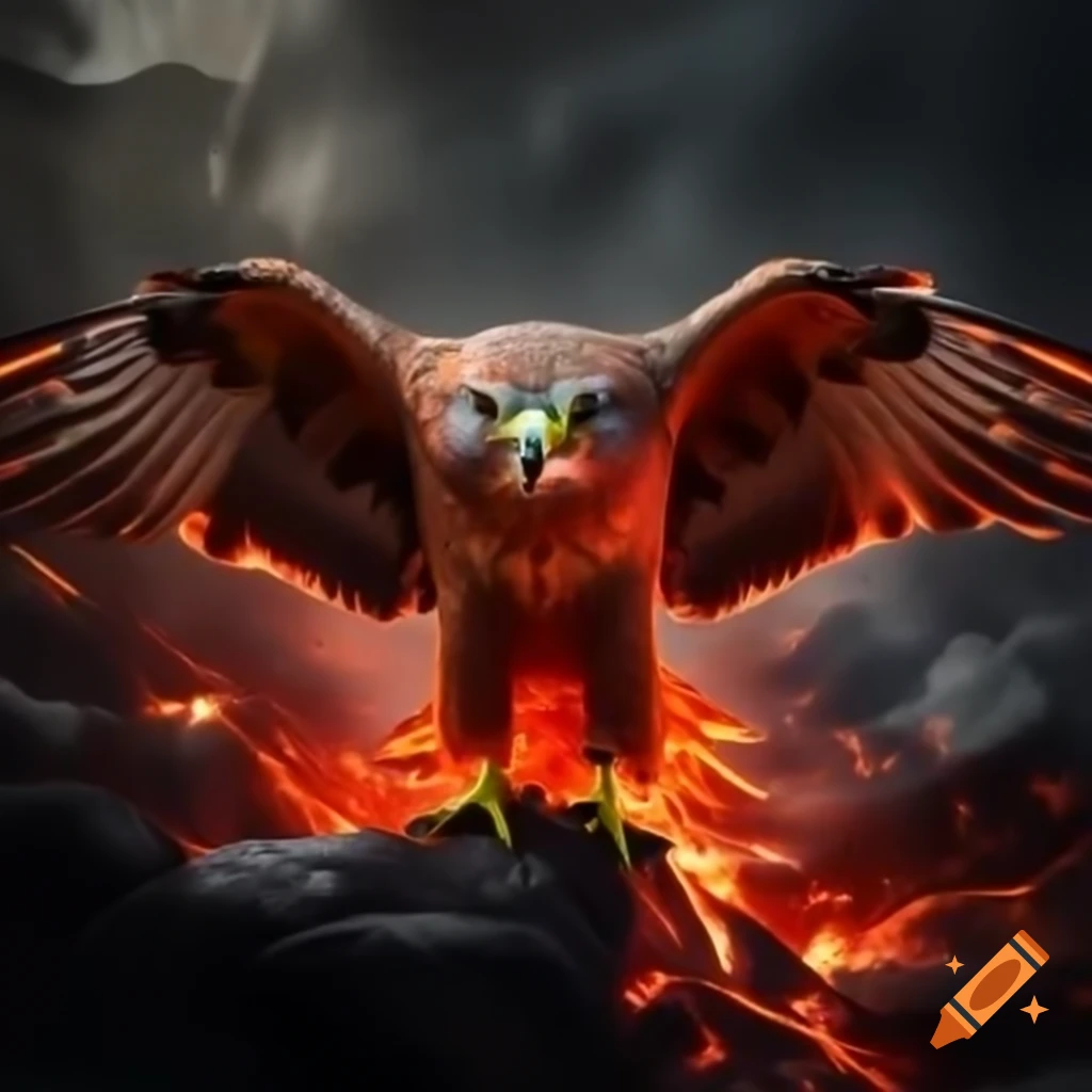 Lava hawk with fiery design