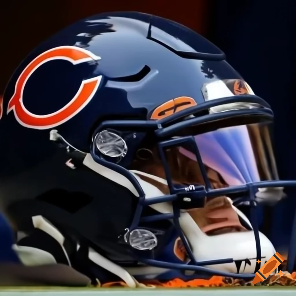 Chicago Bears helmet featuring roaring bear head inside the C logo