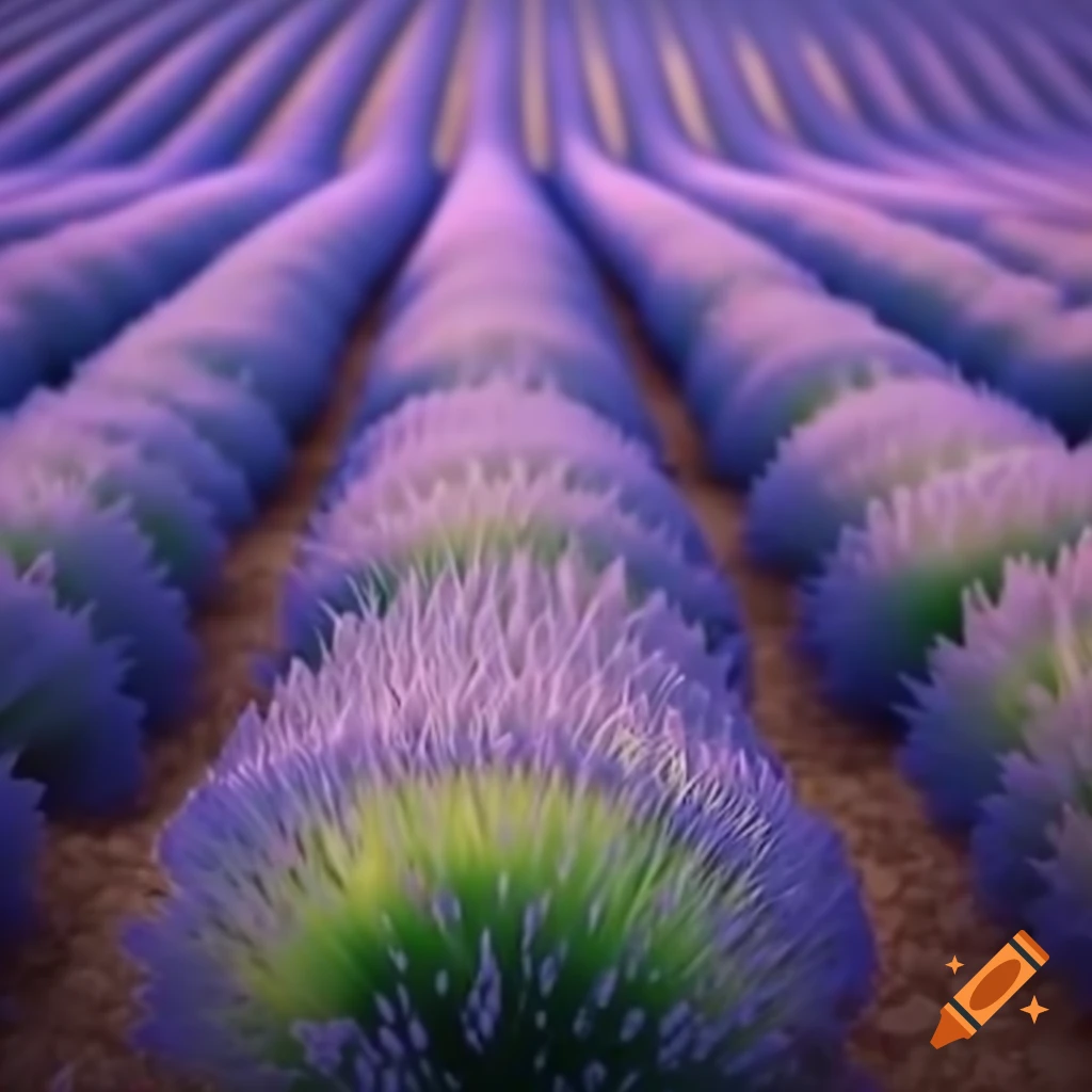 Lavender field in high definition photorealistic photography on craiyon