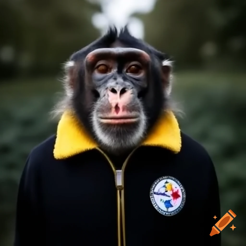 Curious George as a football player with Steelers theme