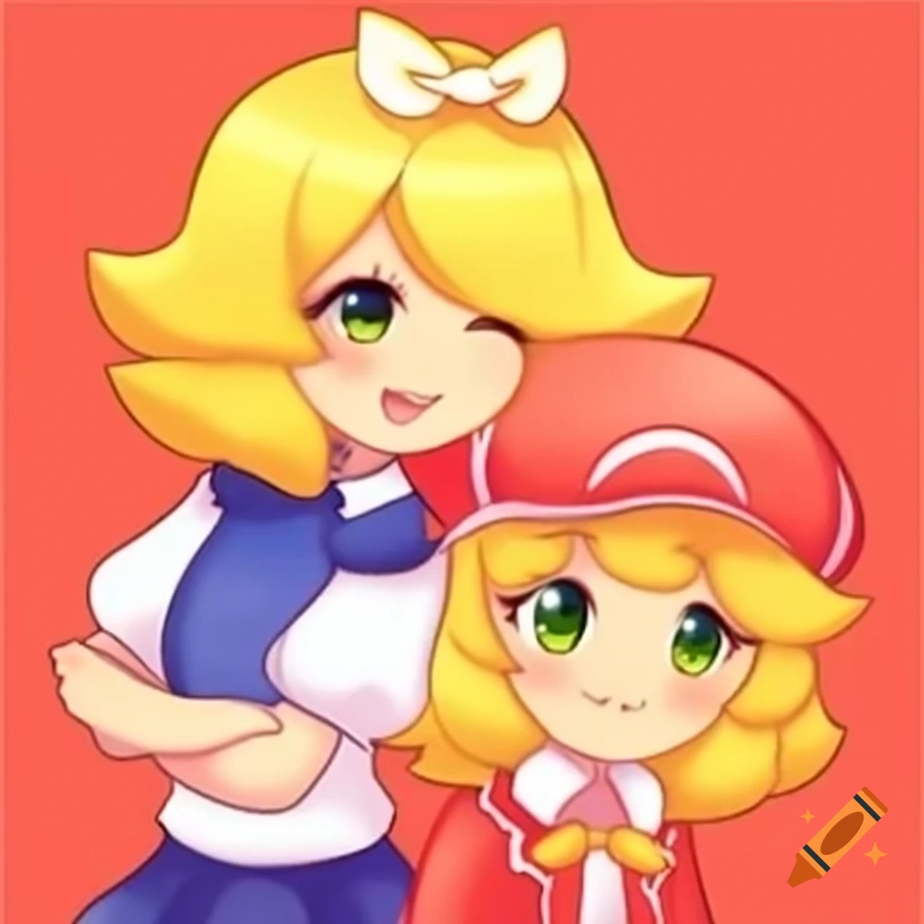 Arle Nadja and Amitie from Puyo Puyo in Spanish cartoon style