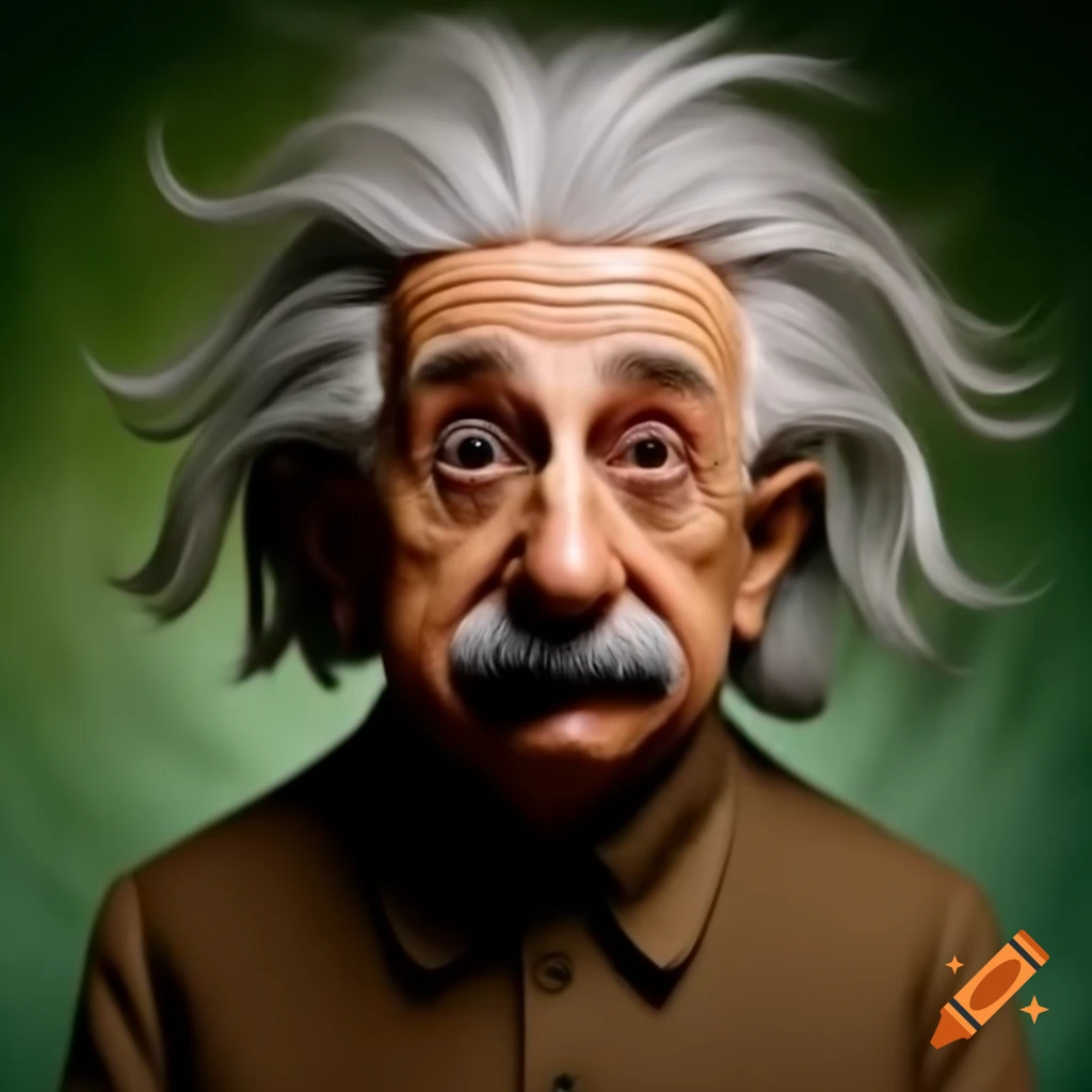 Albert Einstein avatar designed in Pixar animation style