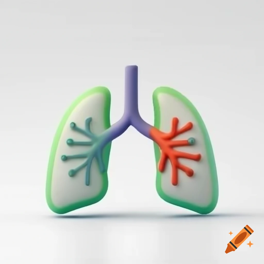 3D modern respiratory logo on white background