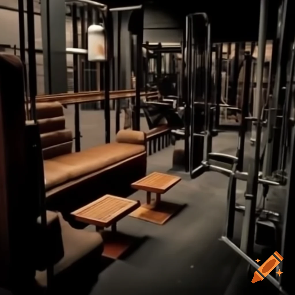 Cigar lounge and weight room in Edward Hopper's style