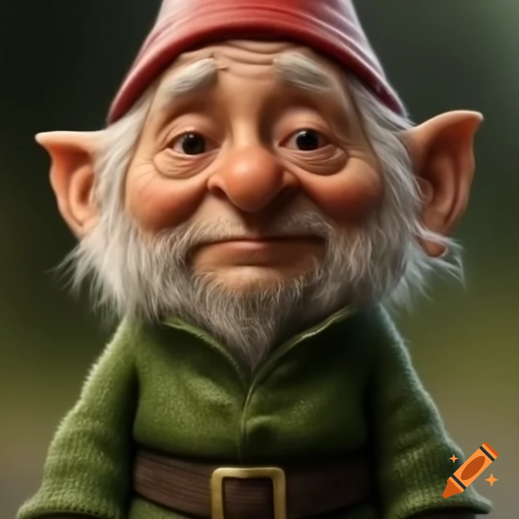 Old gnome mayor wearing green clothes