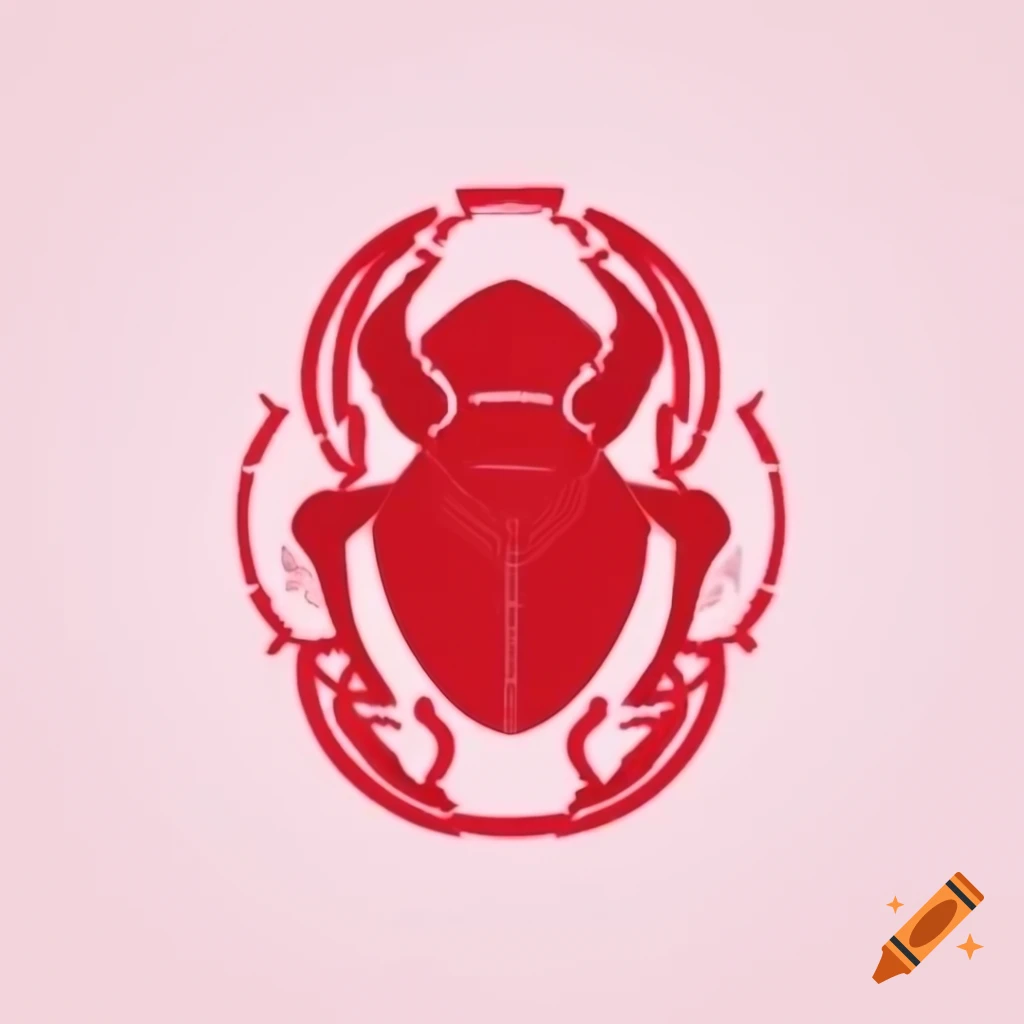 Red and silver mechanical cyberpunk scarab
