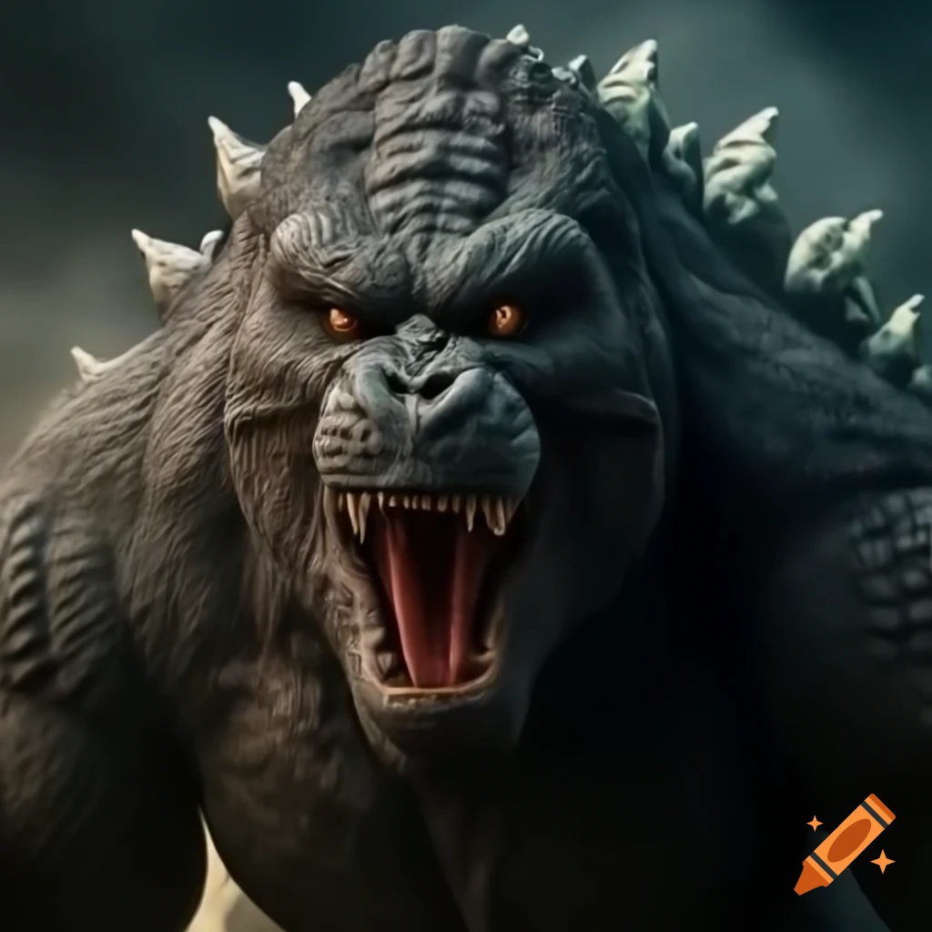Godzilla and King Kong in a dramatic showdown