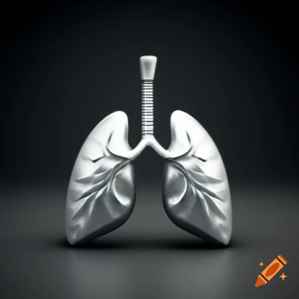 3D metal representation of a respiratory symbol