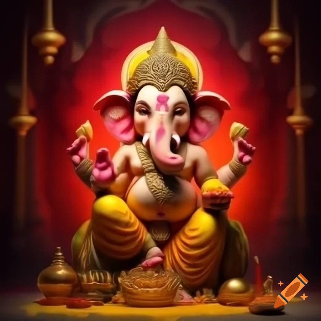 warm-maroon-gradient-with-yellow-highlights-for-ganesh-chaturthi