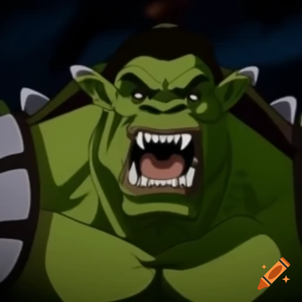 80s-90s anime OVA character resembling orc with large fangs