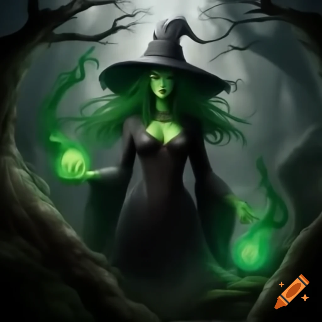 Wicked witch Yami corrupting land with dark spells