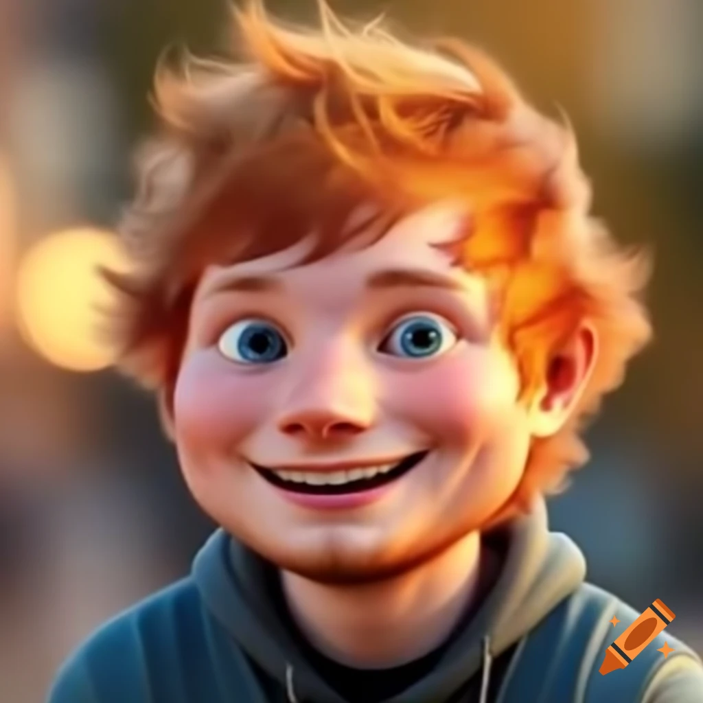 Cartoon character resembling Ed Sheeran on Craiyon