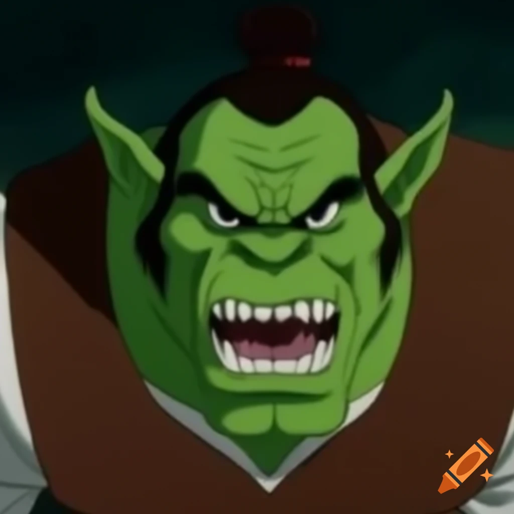 80-90's anime OVA featuring Ron Perlman as green orc with fangs