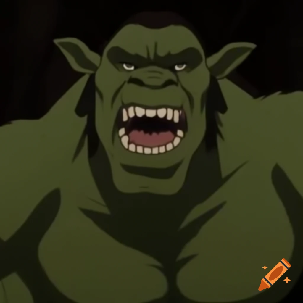 80s-90s anime OVA character resembling orc with large fangs