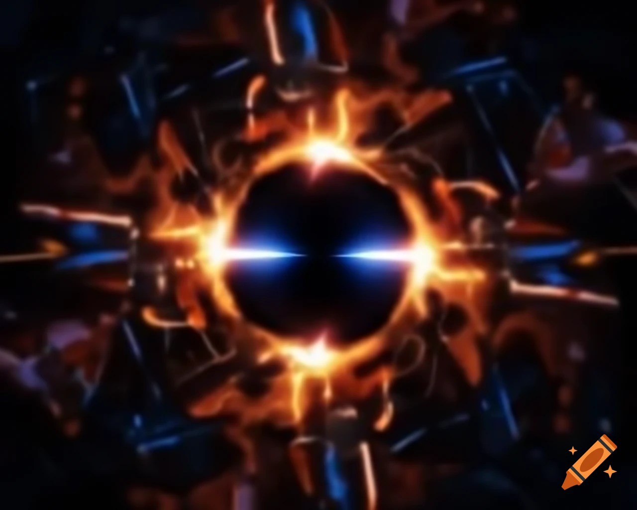 Hyperrealistic black hole in space scene with stars and colorful rim lights