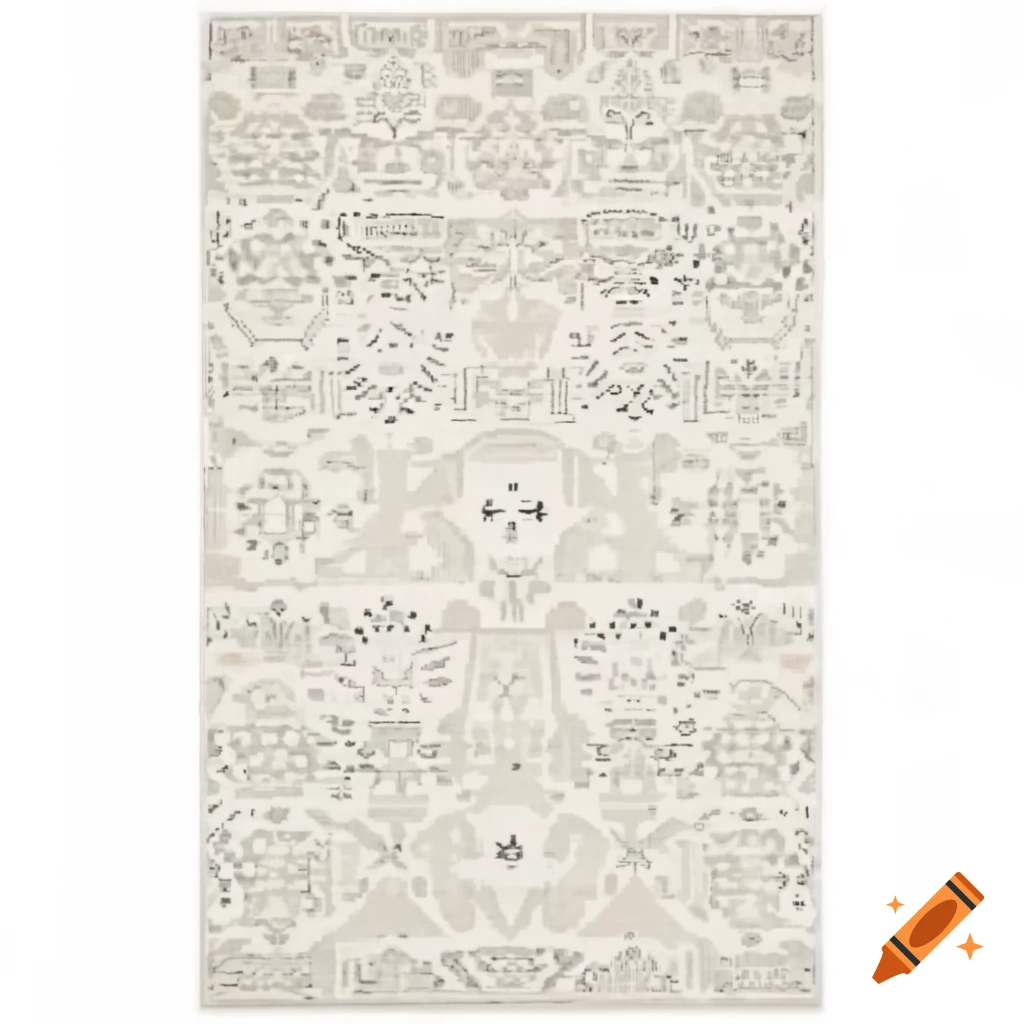 Accent rug with white background
