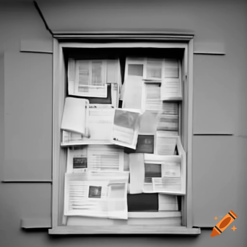 Window boarded up with newspapers