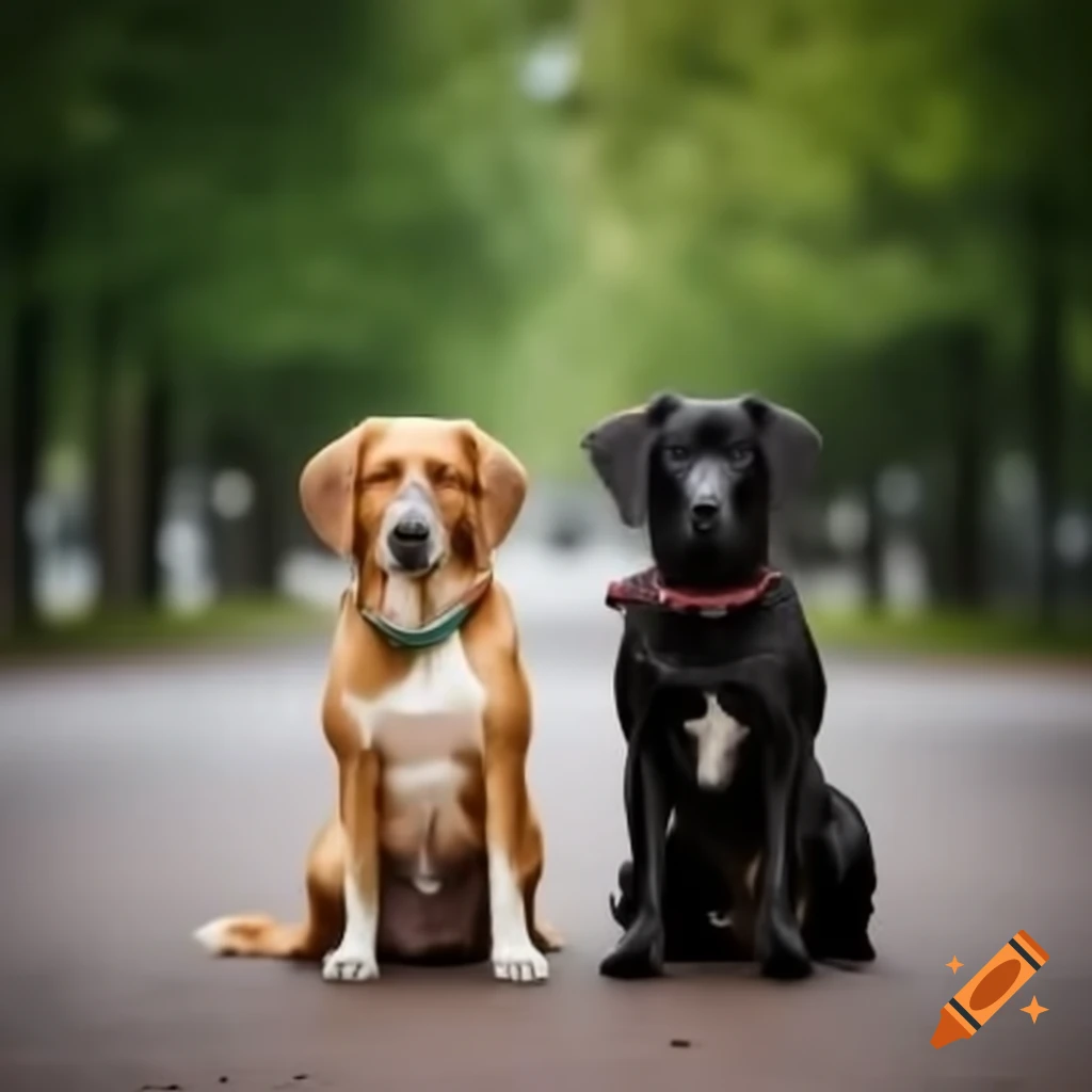 Multiple dogs sitting and lying down on a grassy field
