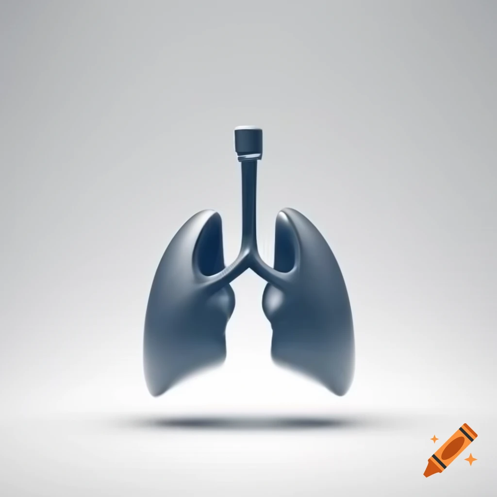 Sleek 3D respiratory logo on white background