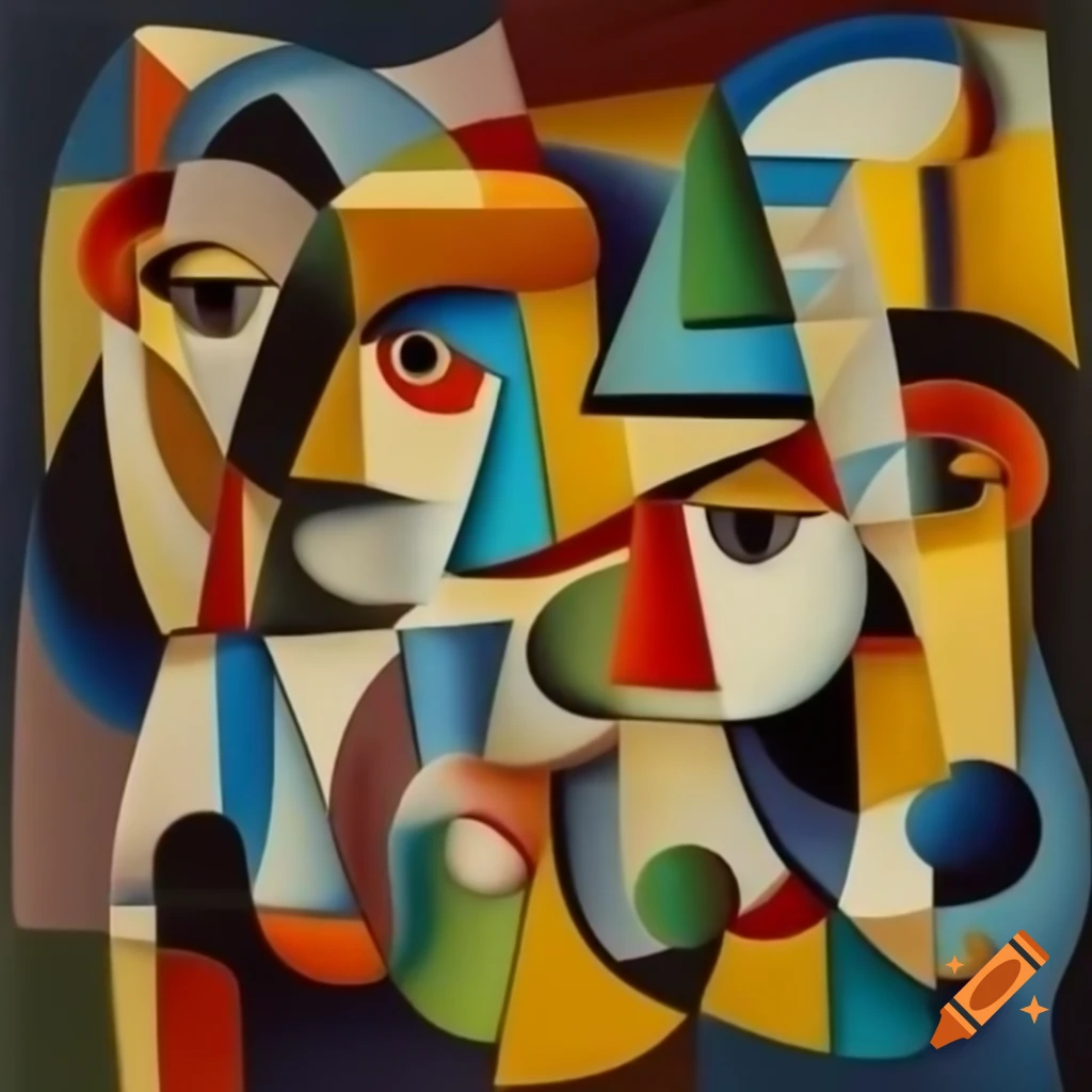 Cubist painting of Demoiselles by Robert Williams
