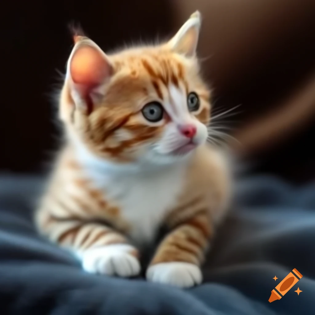 Cute kitten lounging