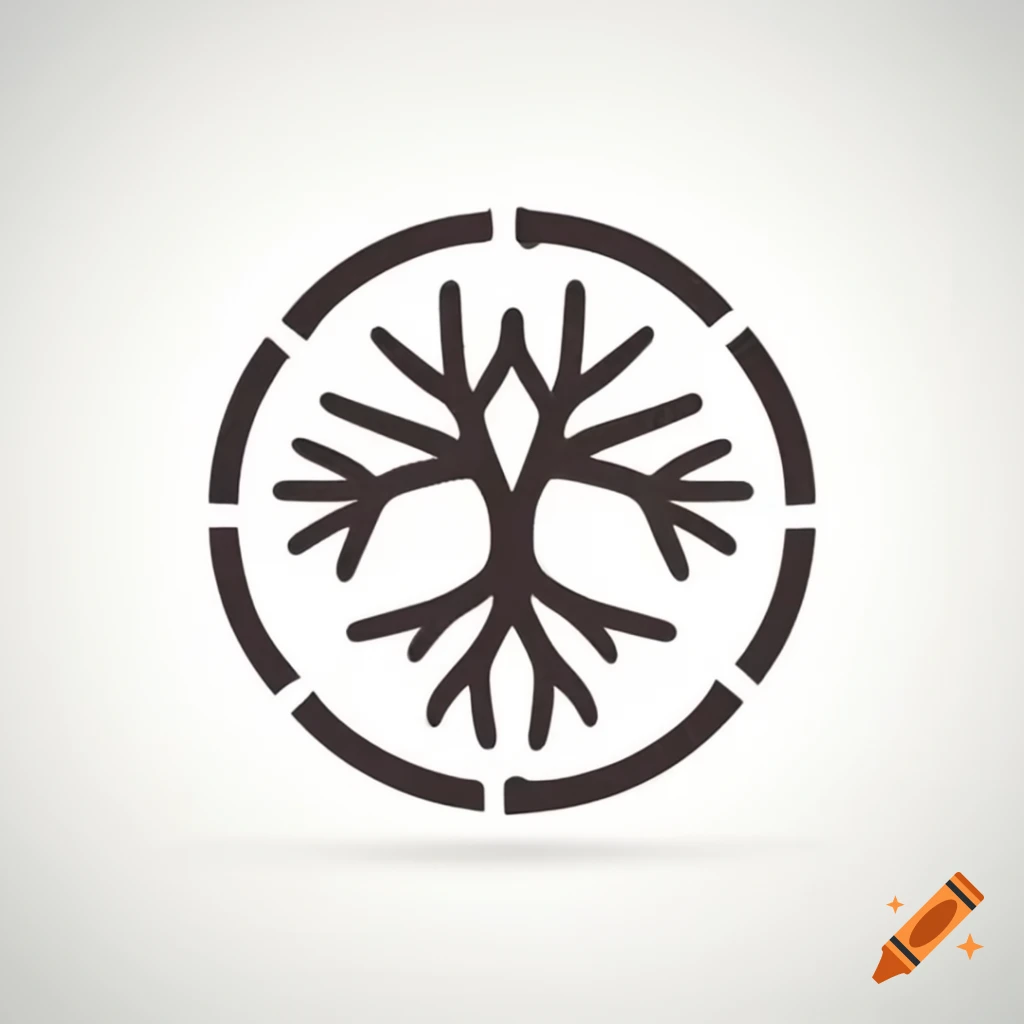 Tree of life insignia featuring intricate roots