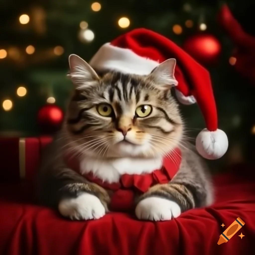 Four Orange Cats Sitting Beside A Christmas Tree On Craiyon