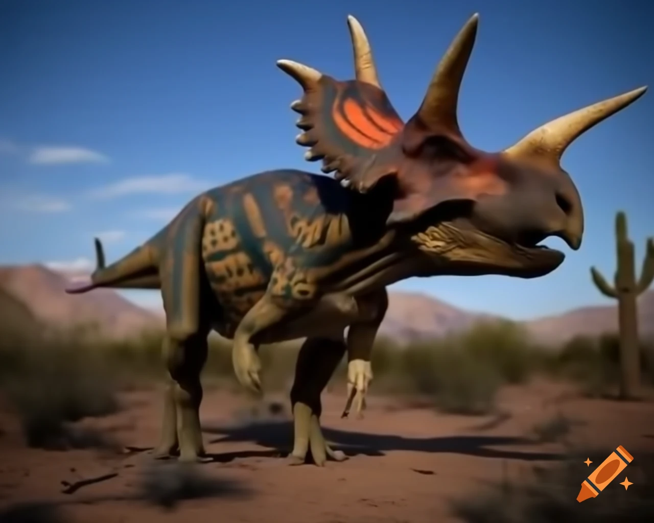 Protoceratops in Arizona desert environment