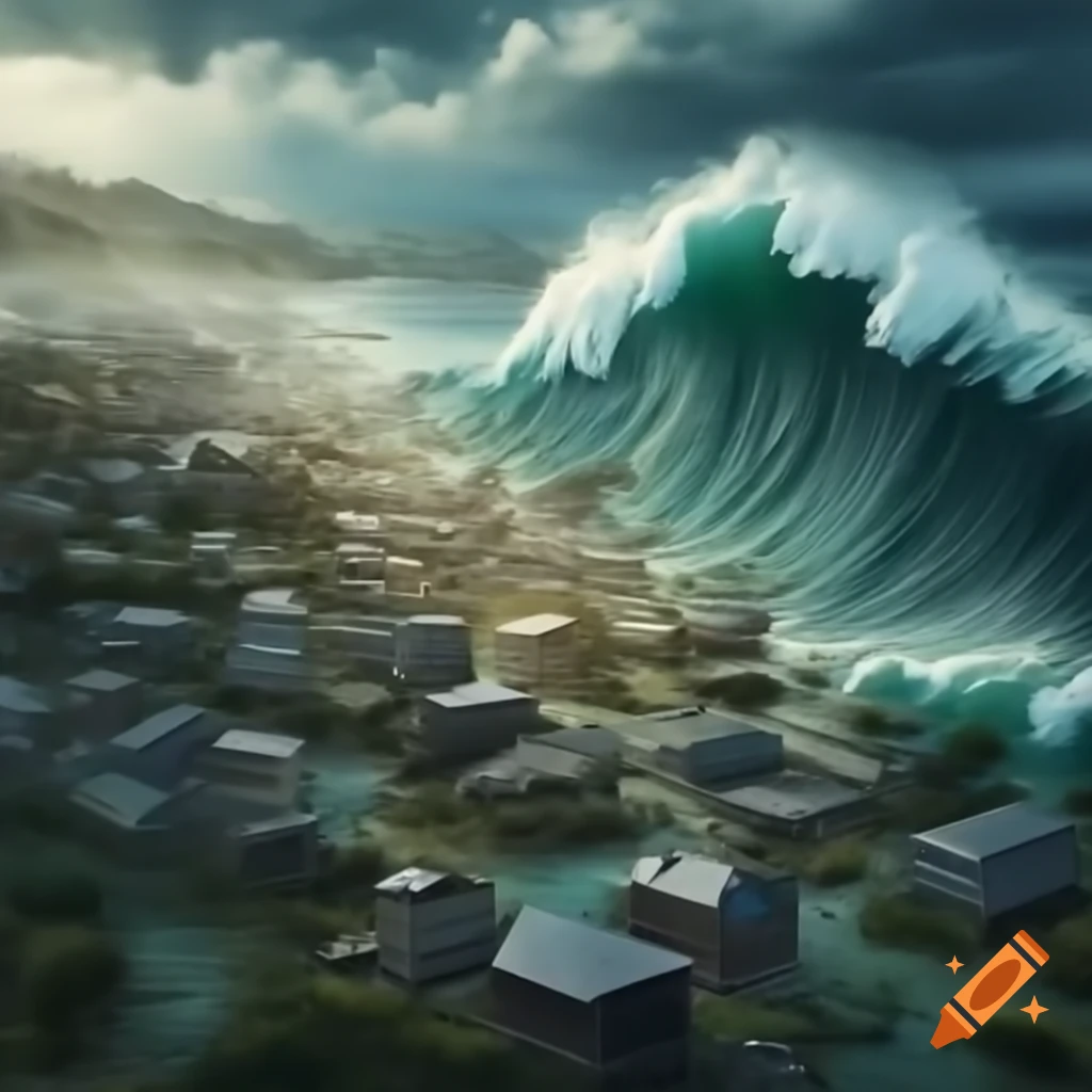 Devastated town after tsunami disaster